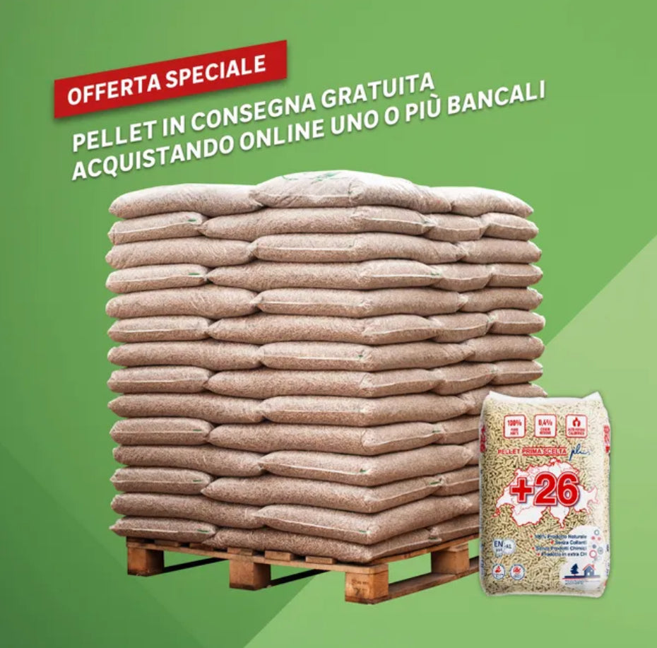 Pellet Swiss+26 ENplus A1 72 sacchi da 15 kg in abete