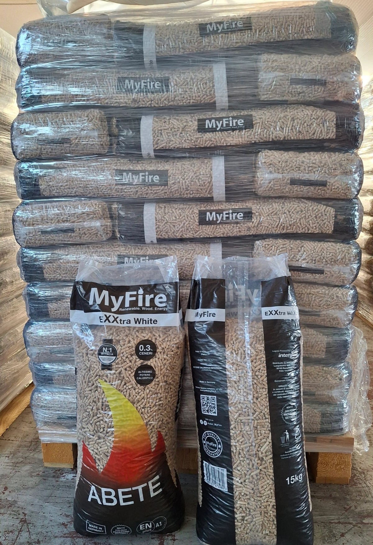 Pellet MyFire ExtraWhite A1 EnPlus 72 Sacchi da 15 Kg