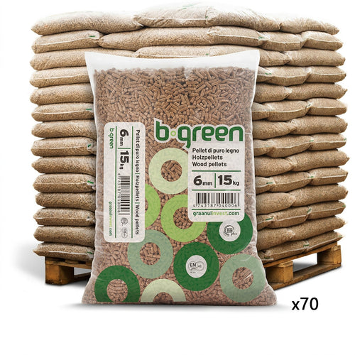 Pellet BGreen ENplus A1 72 sacchi da 15 kg in conifere