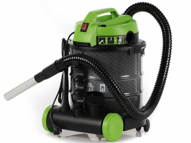 Aspiracenere elettrico (bidone) per ceneri fredde, stufe a legna/pellet, caminetti.